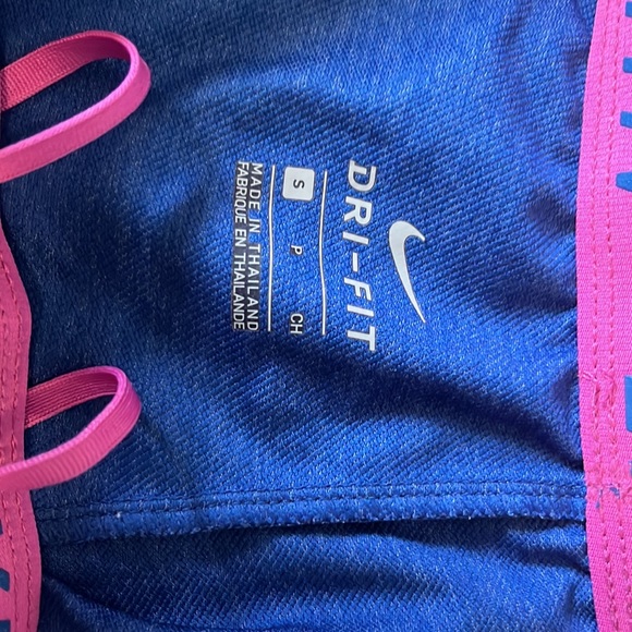 Nike shorts. Size S. Blue with pink waist band and strings. - Picture 4 of 5